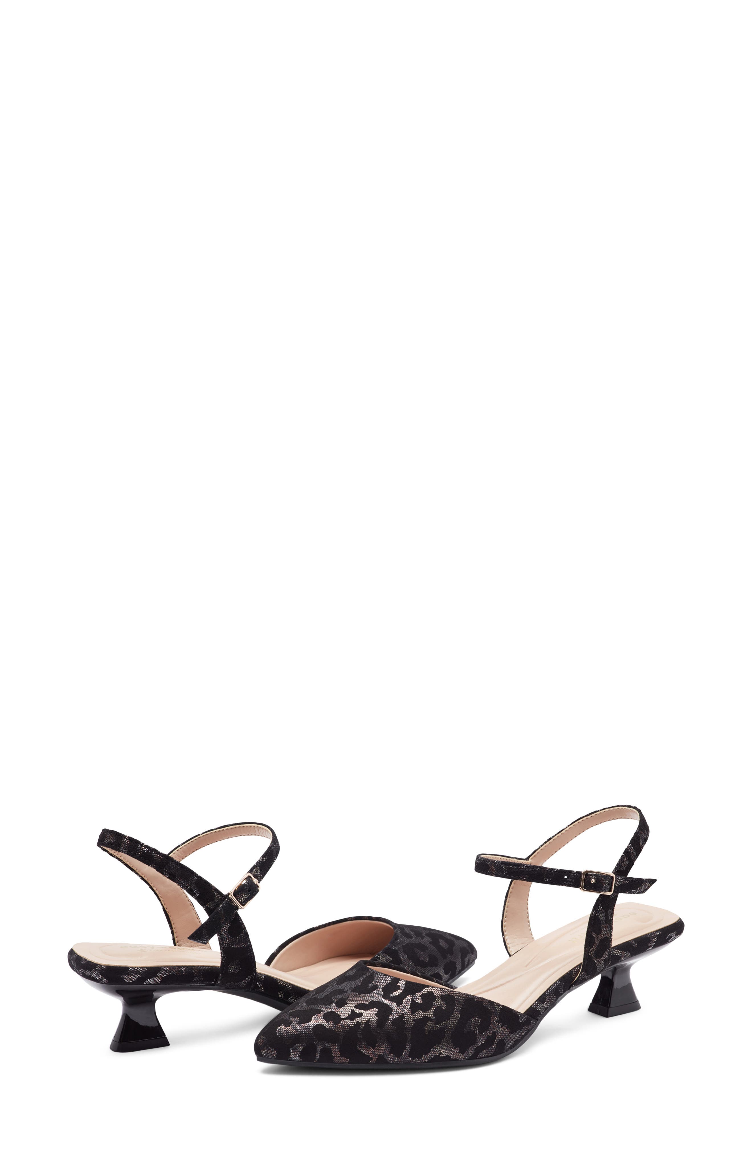 Easy Spirit Halyn Ankle Strap Kitten Heel Pump, Alternate, color, Black