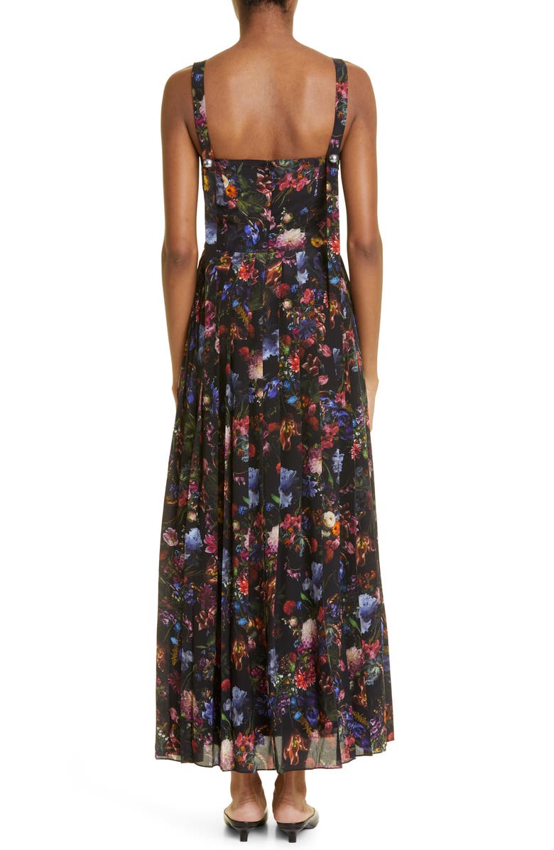 Adam Lippes Medici Floral Print Crepe A-Line Dress, Alternate, color,