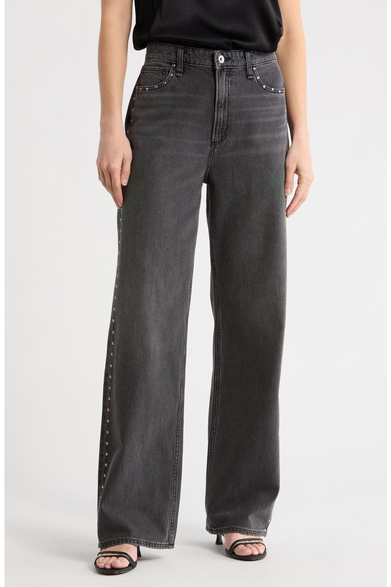 Lori High Waist Wide Leg Jeans, Main, color, BLACK STUD