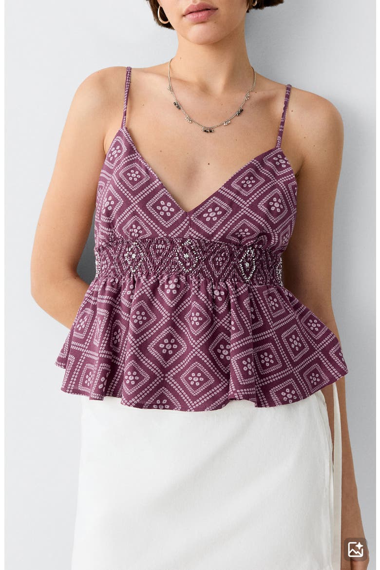 Geometric Print Smock Camisole, Main, color, LIGHT/ PASTEL PURPLE