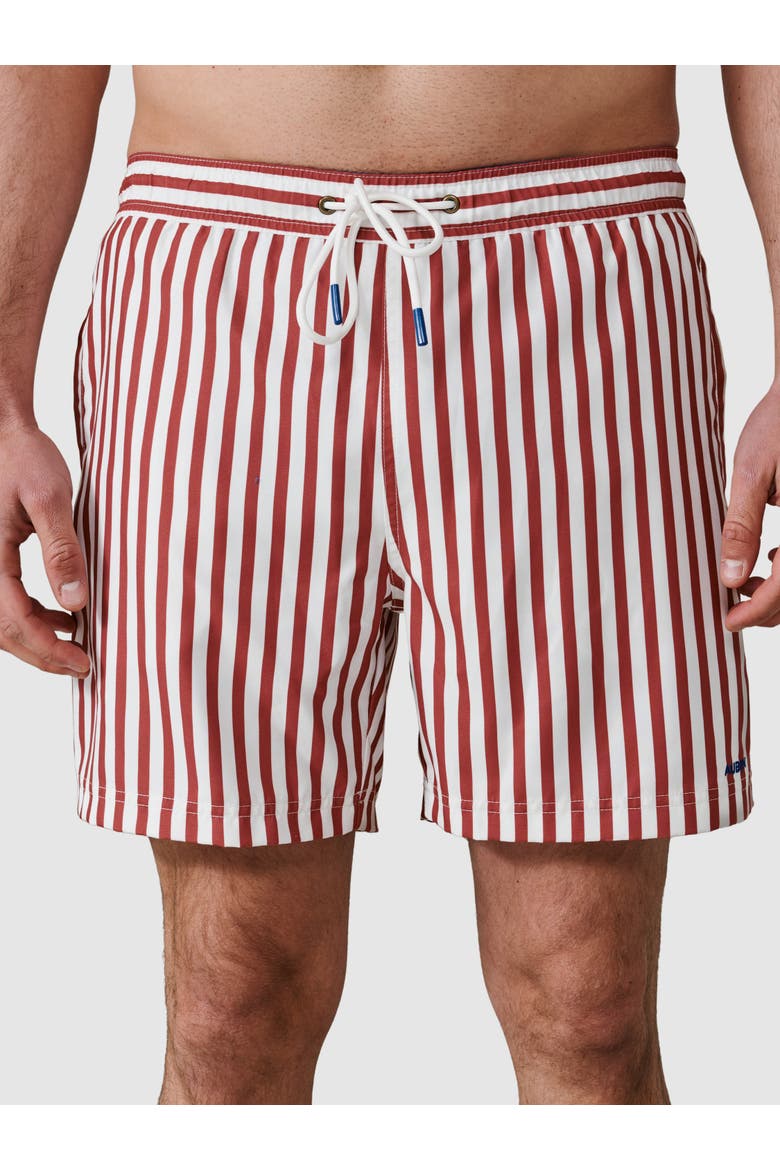 Bardney Swim Short, Main, color, Red Narrow Stripe