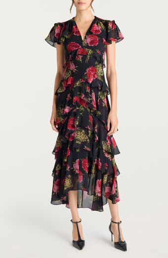 Cinq à Sept Tatum Floral Tiered Ruffle Maxi Dress
