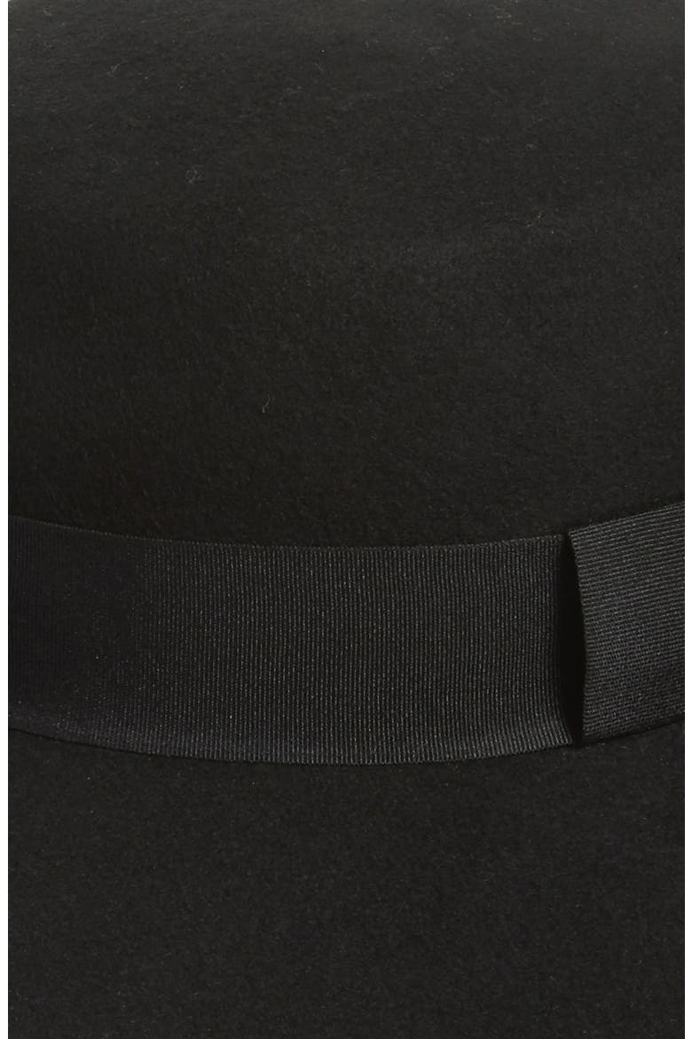 Flat Brim Wool Hat, Alternate, color, BLACK
