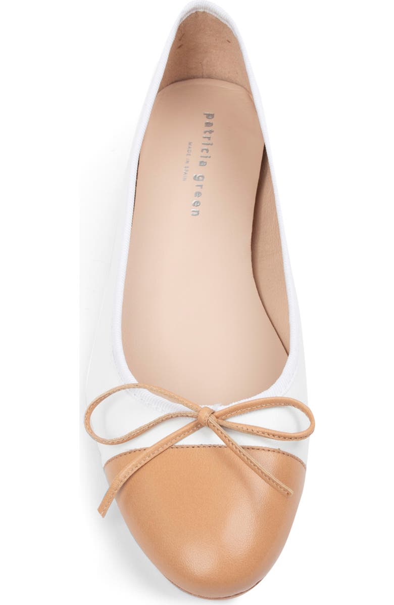patricia green Tropez Cap Toe Ballet Flat, Alternate, color, White/ Natural