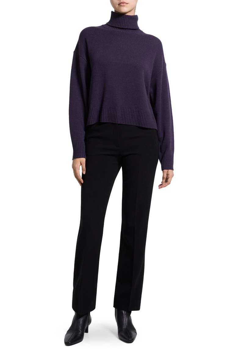 Fold-Over Turtleneck Cashmere Sweater, Alternate, color, NIGHTSHADE - H0P