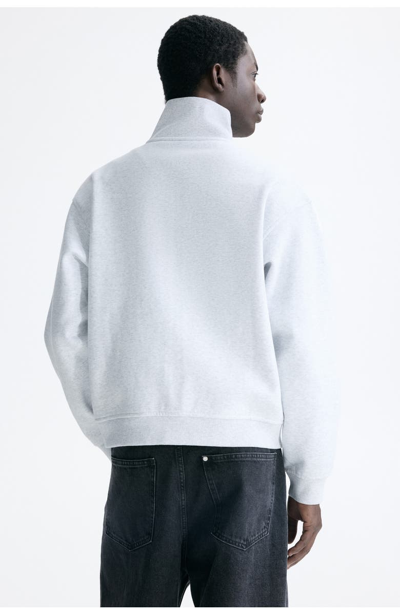 H&M Loose Fit Boxy Zip-through Sweatshirt, Alternate, color, Light Gray Melange