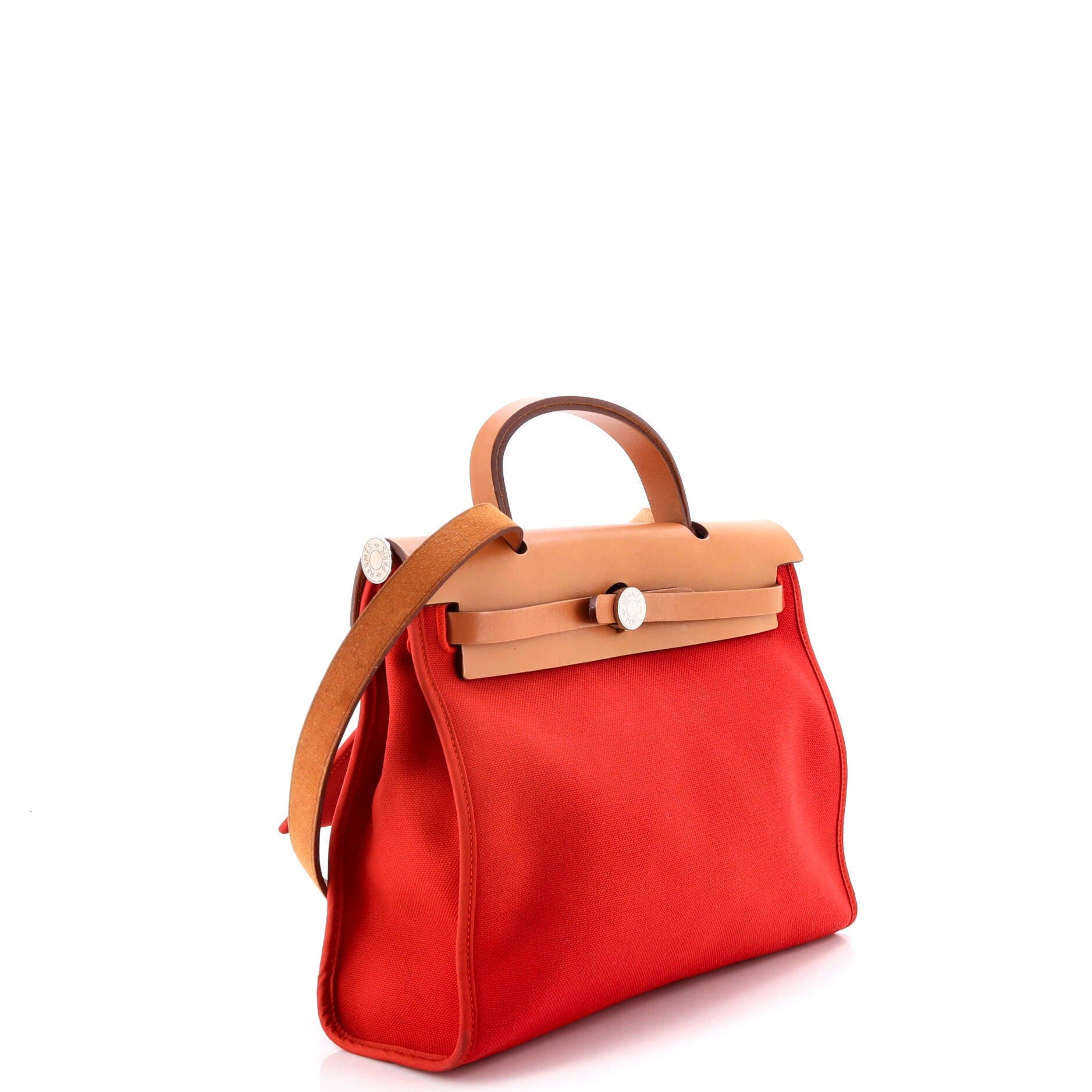 Pre-Owned Hermes Herbag Zip Leather and Toile 31, Alternate, color, 