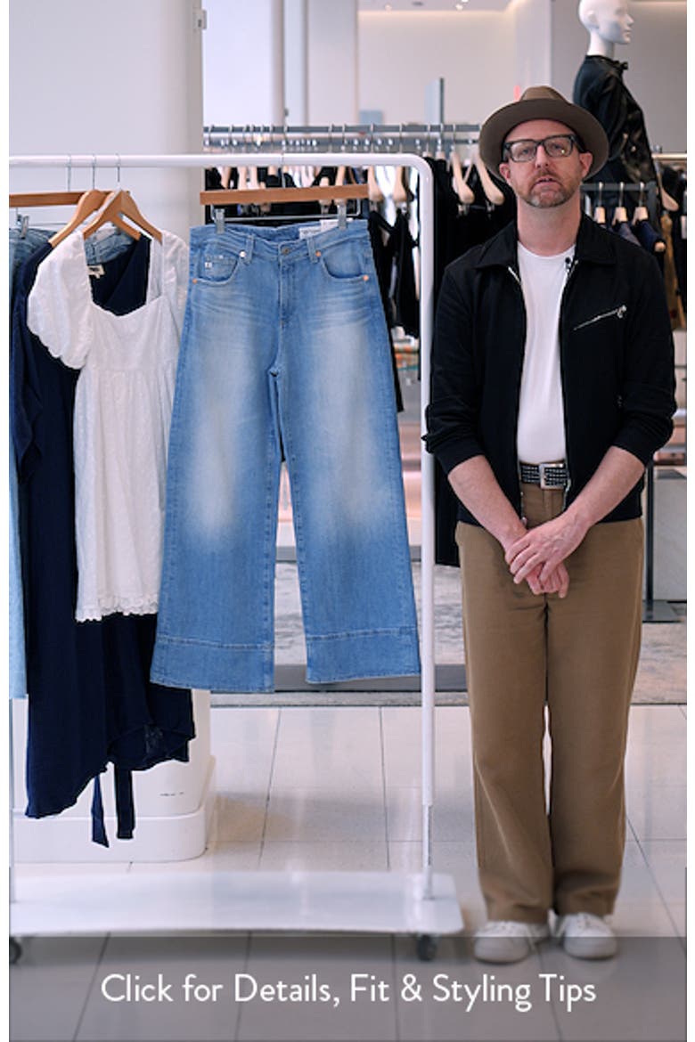 Saige High Waist Raw Hem Ankle Wide Leg Jeans video