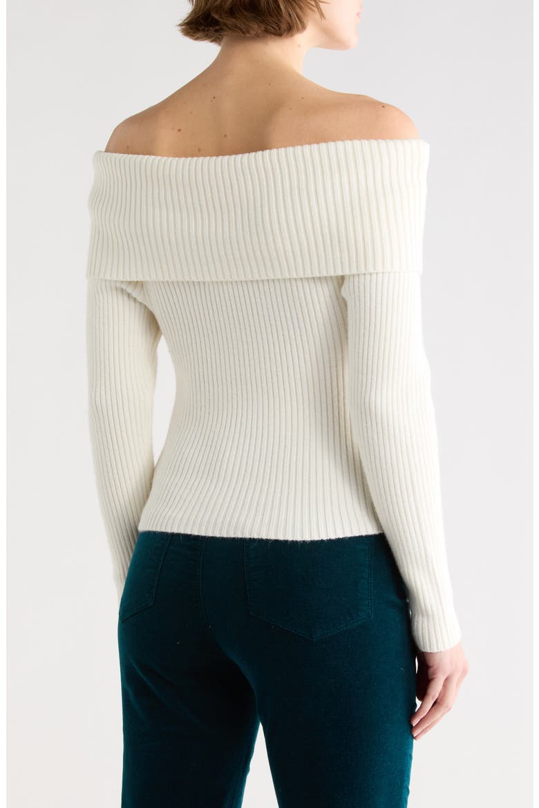 Off the Shoulder Rib Sweater, Alternate, color, FAST TALKER