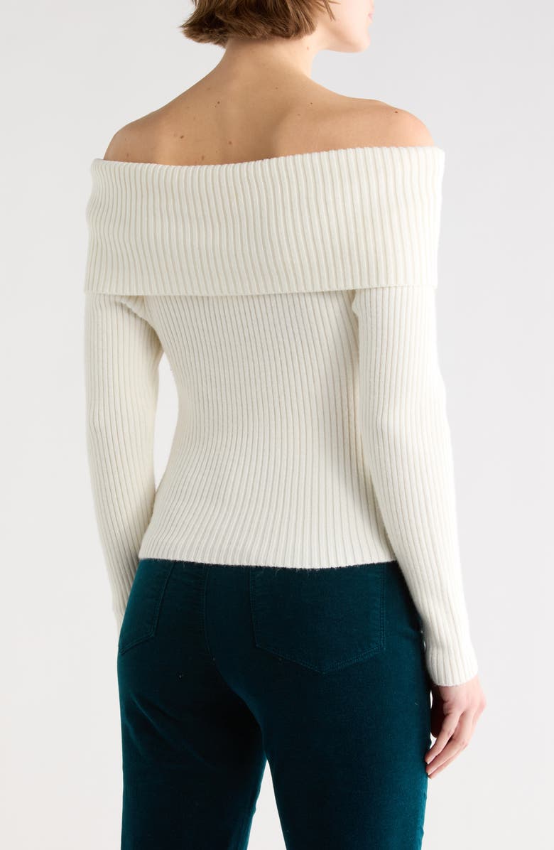 BLANKNYC Off the Shoulder Rib Sweater, Alternate, color, Fast Talker