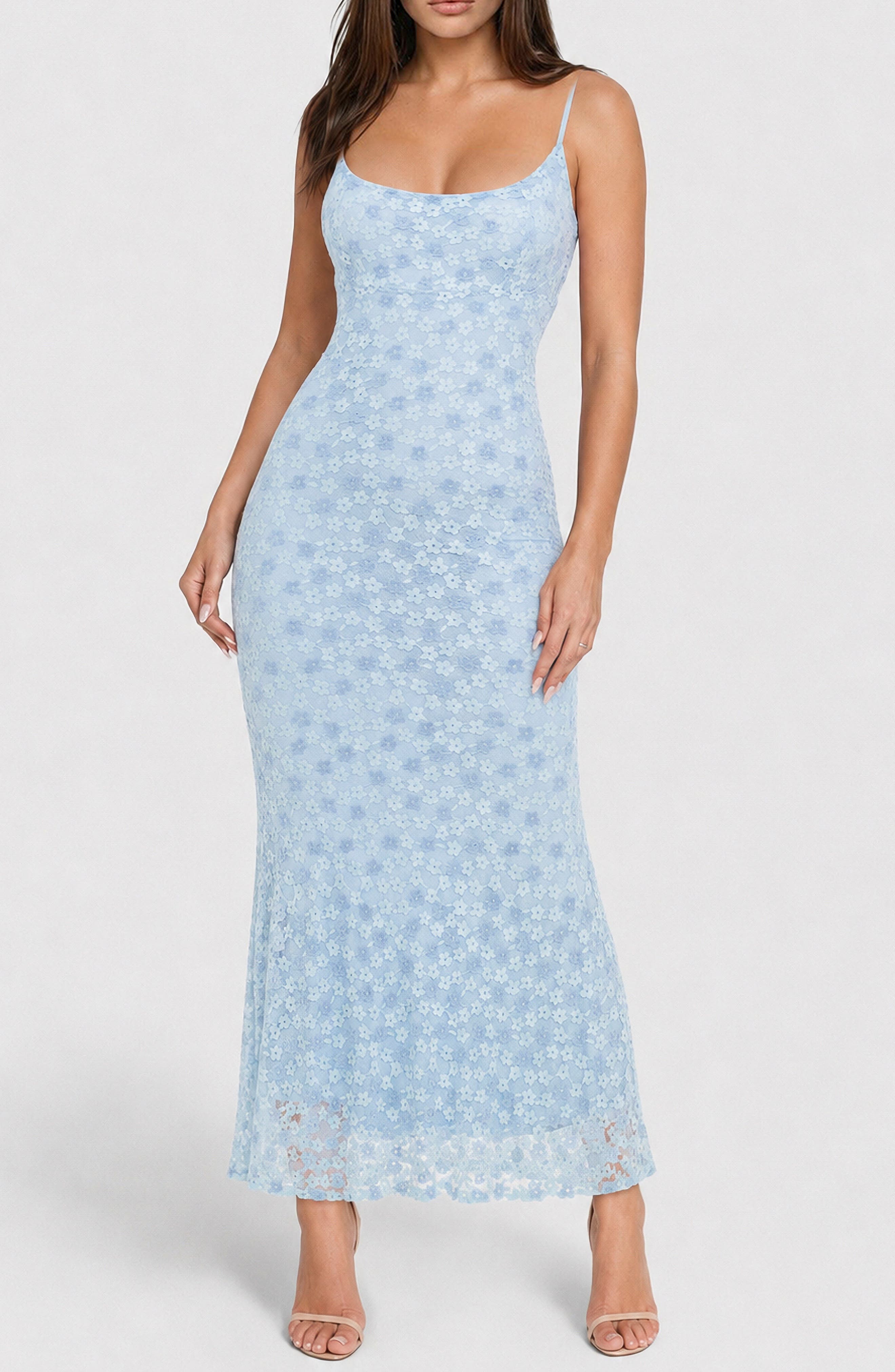 Daisy Lace Bodycon Maxi Dress