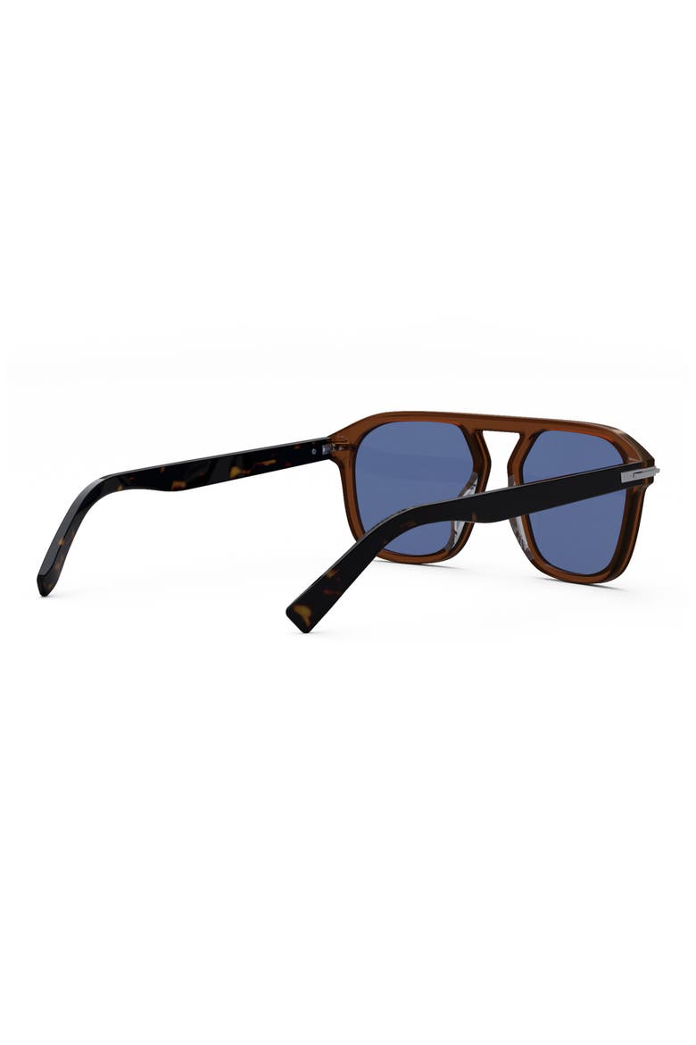 ‘DiorBlackSuit S4I 55mm Square Sunglasses, Alternate, color, SHINY LIGHT BROWN / BLUE