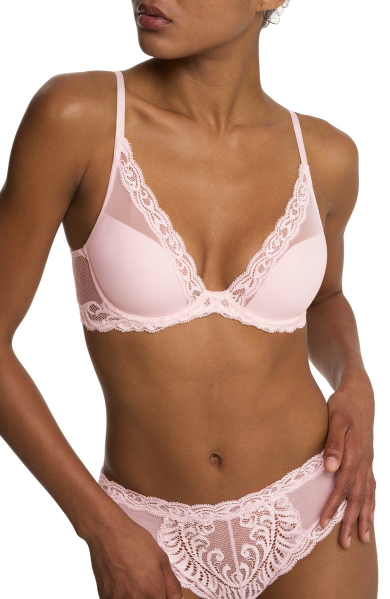 Natori Feathers Hipster Briefs, Alternate, color, Pink Sky