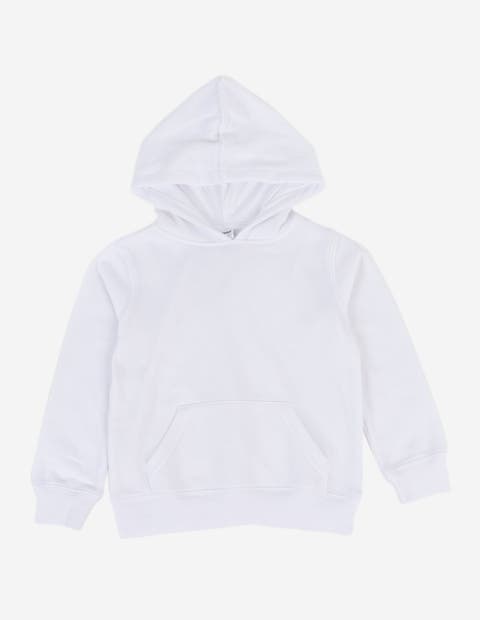 Kids Pullover Hoodie, Cotton Blend, Kangaroo Pocket, Solid Colors