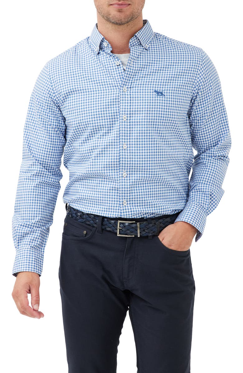 Rodd & Gunn Sports Fit Gingham Button-Down Oxford Shirt, Main, color, Sea Blue