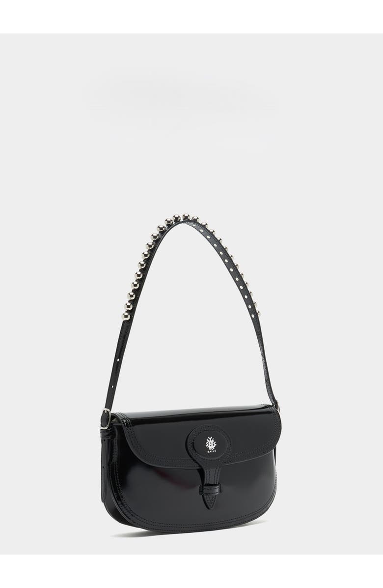 Bally Beckett Small Shoulder Bag in Brushed Leather, Alternate, color, Black+Palladio