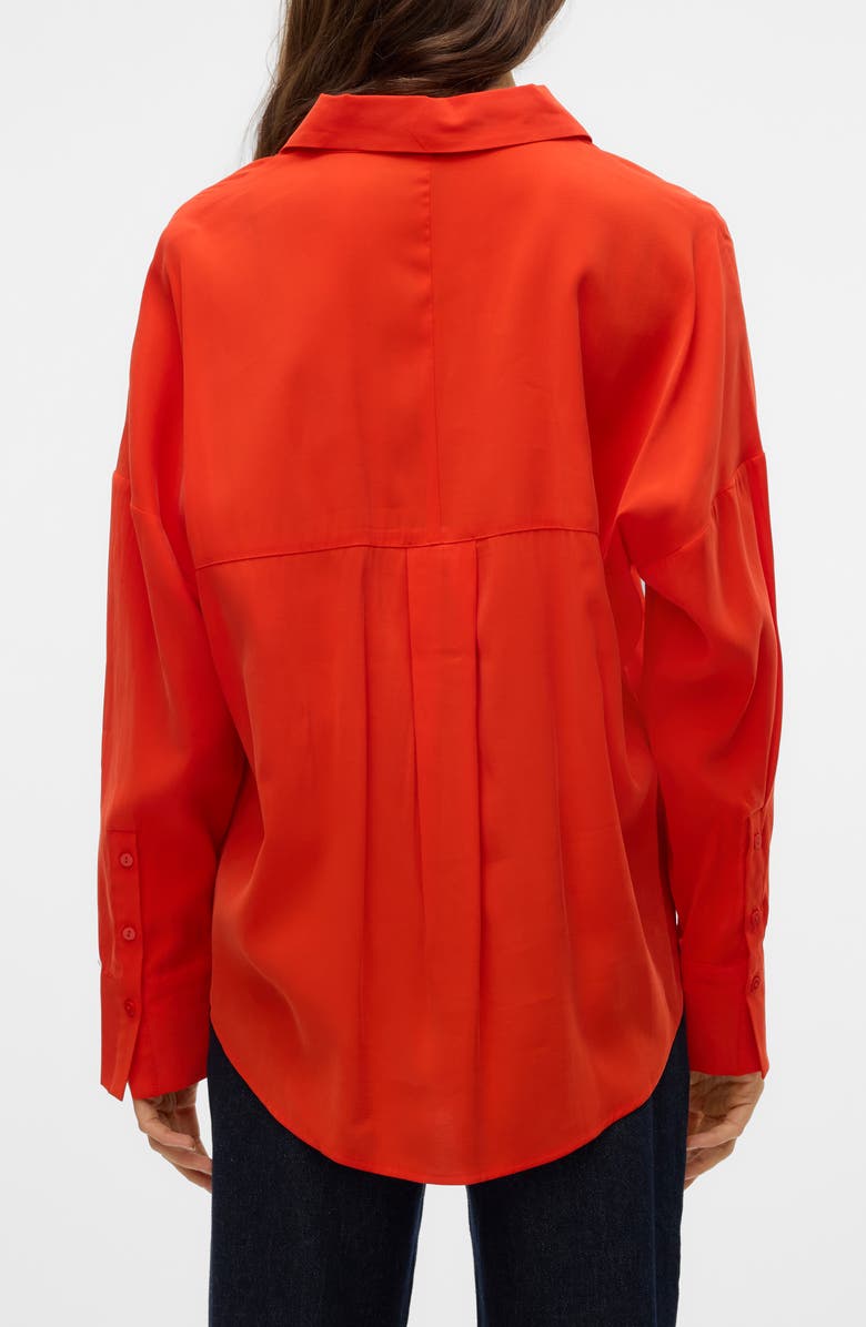 VERO MODA Button-Up Shirt, Alternate, color, Fiery Red
