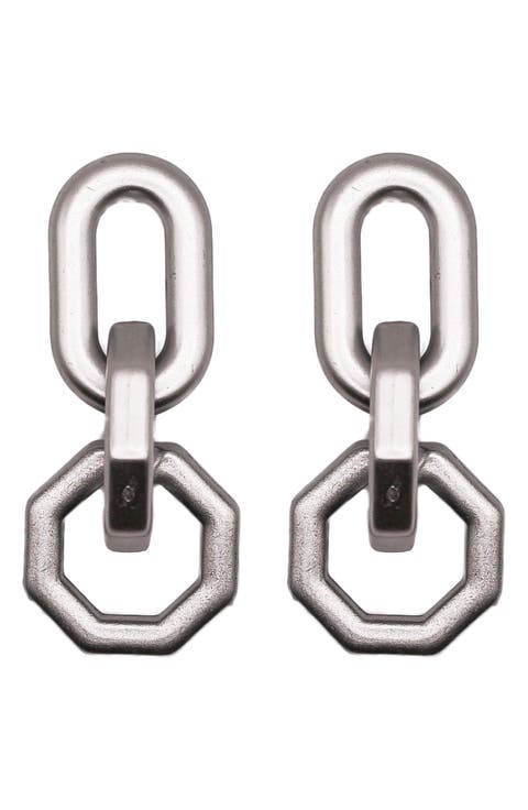 Geometric Link Drop Earrings