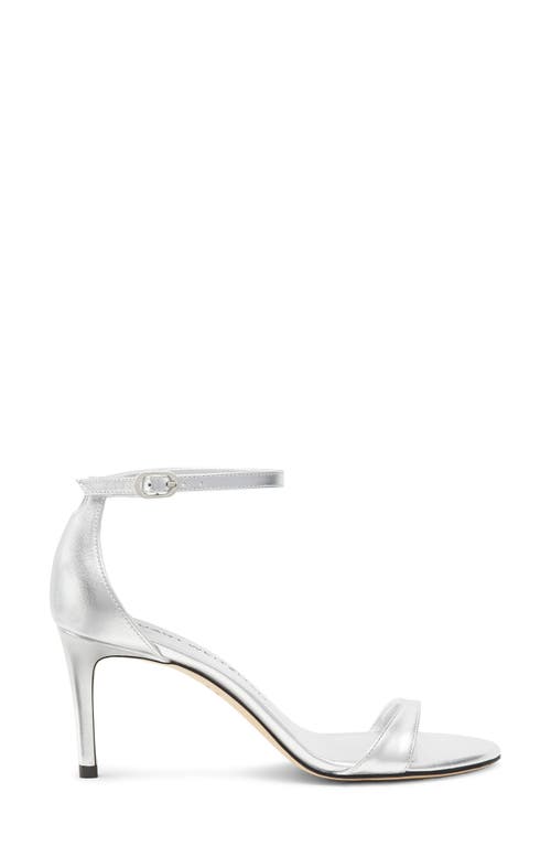 Stuart Weitzman , Nudistsong, Last Chance, White, Patent In Silver