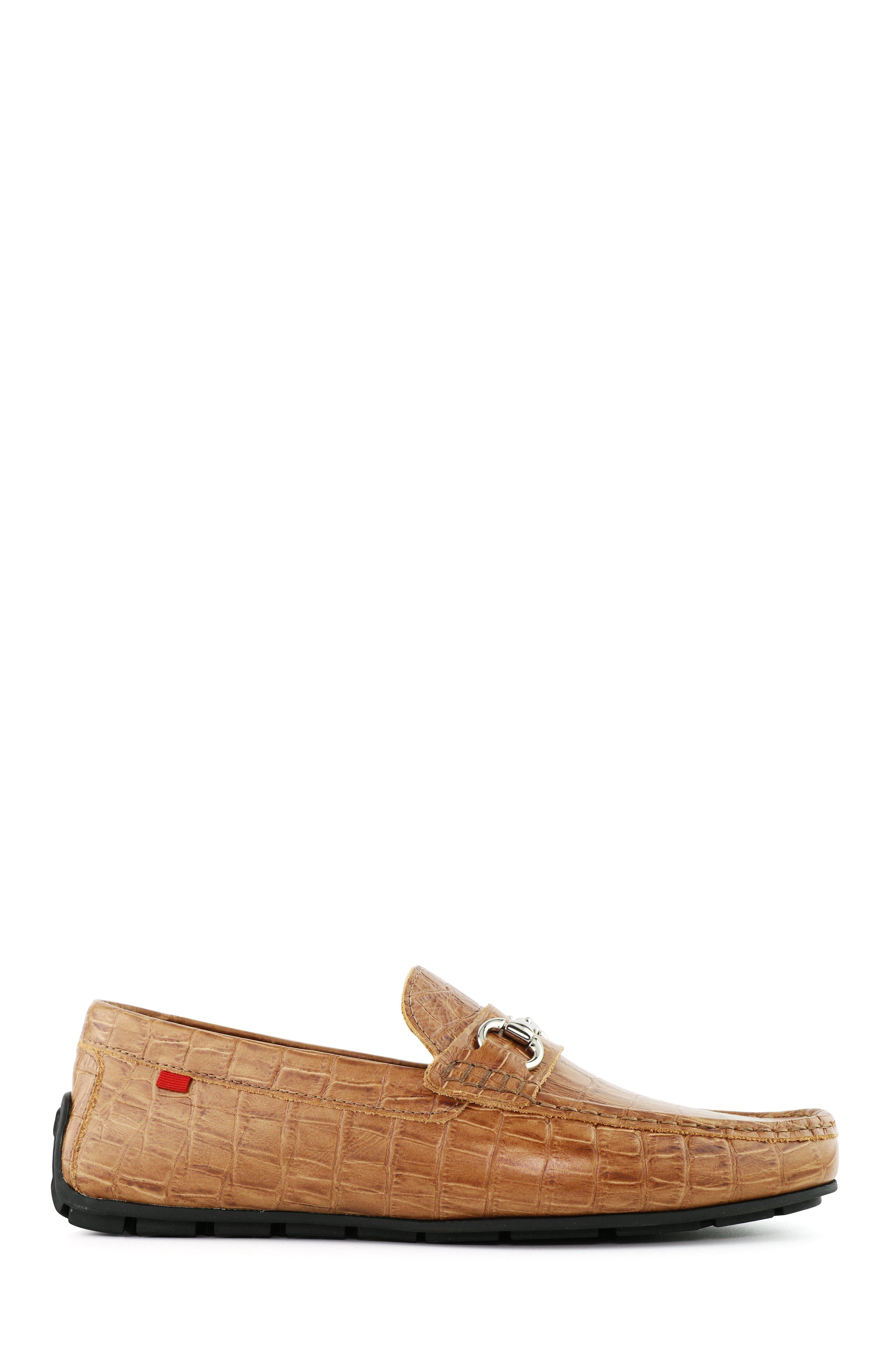 Central Park Leather Slip on Buckle Loafer, Alternate, color, Cognac Croco