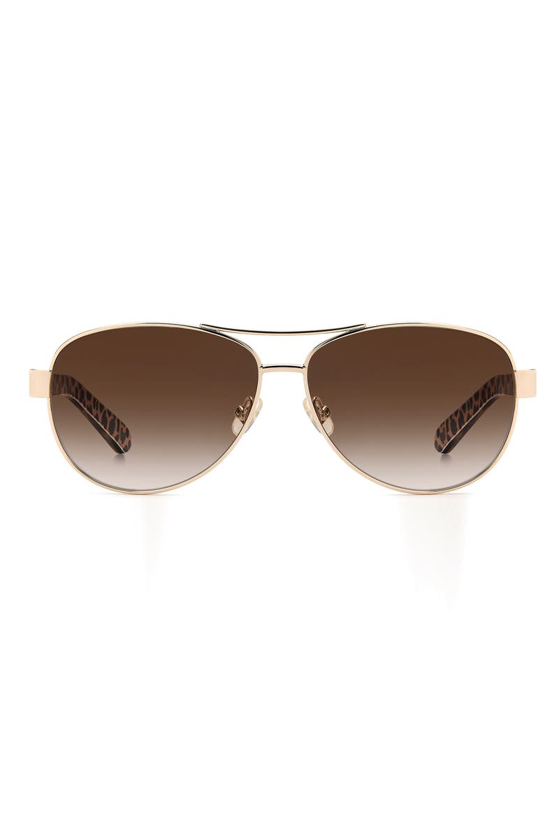 dalia 58mm gradient pilot sunglasses, Main, color, HAVANA GOLD/ BROWN