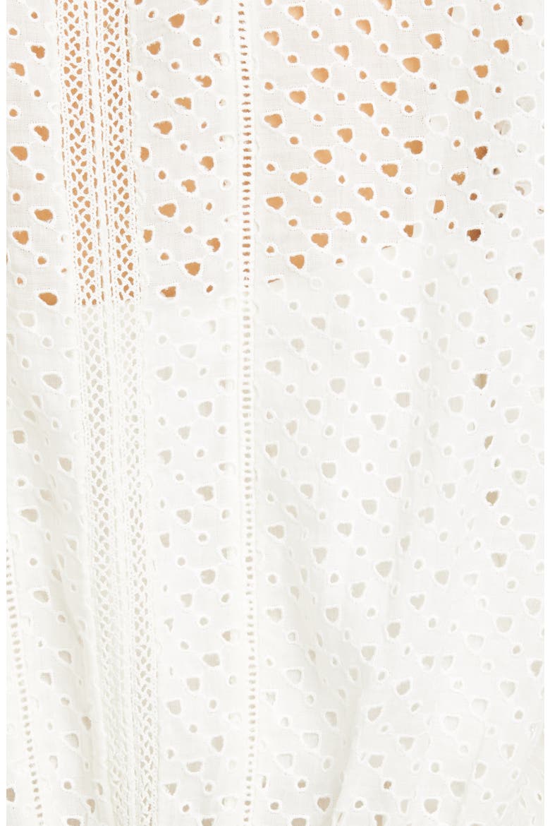 Eyelet Blouson Long Sleeve Top, Alternate, color, OFF WHITE