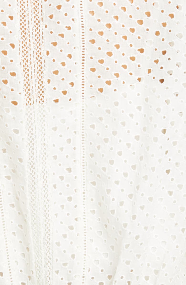 FRAME Eyelet Blouson Long Sleeve Top, Alternate, color, 