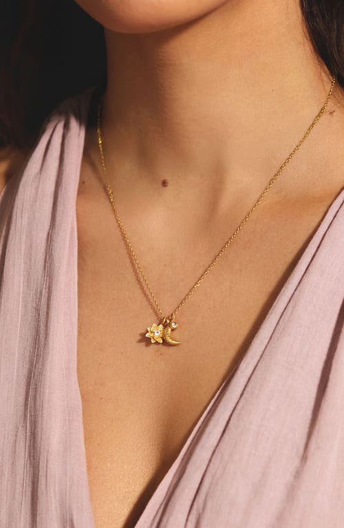Satya Jewelry Spirit In Transformation Lotus Moon Necklace In Gold