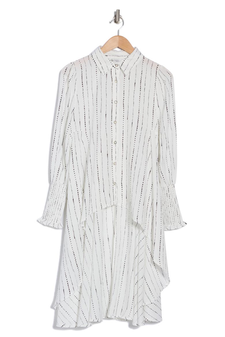 Stripe Long Sleeve Shirtdress, Alternate, color, OFF WHITE