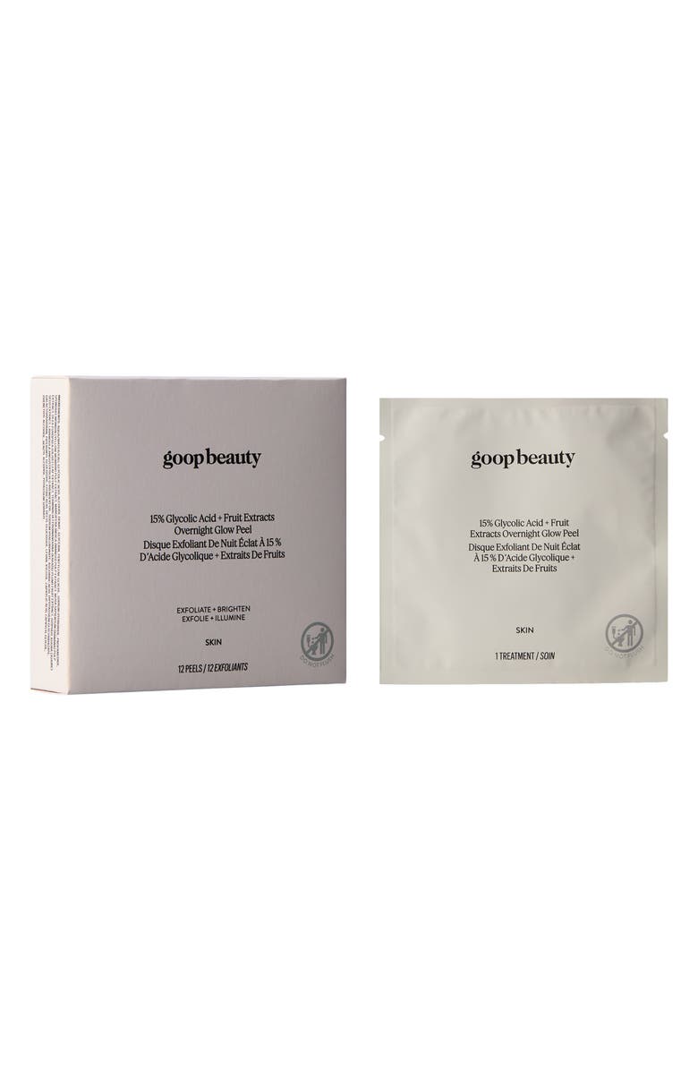GOOP 15% Glycolic Acid Overnight Glow Peel Pads - 12-Pack, Main, color, 