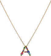 Panacea Multicolor Crystal Initial Pendant Necklace