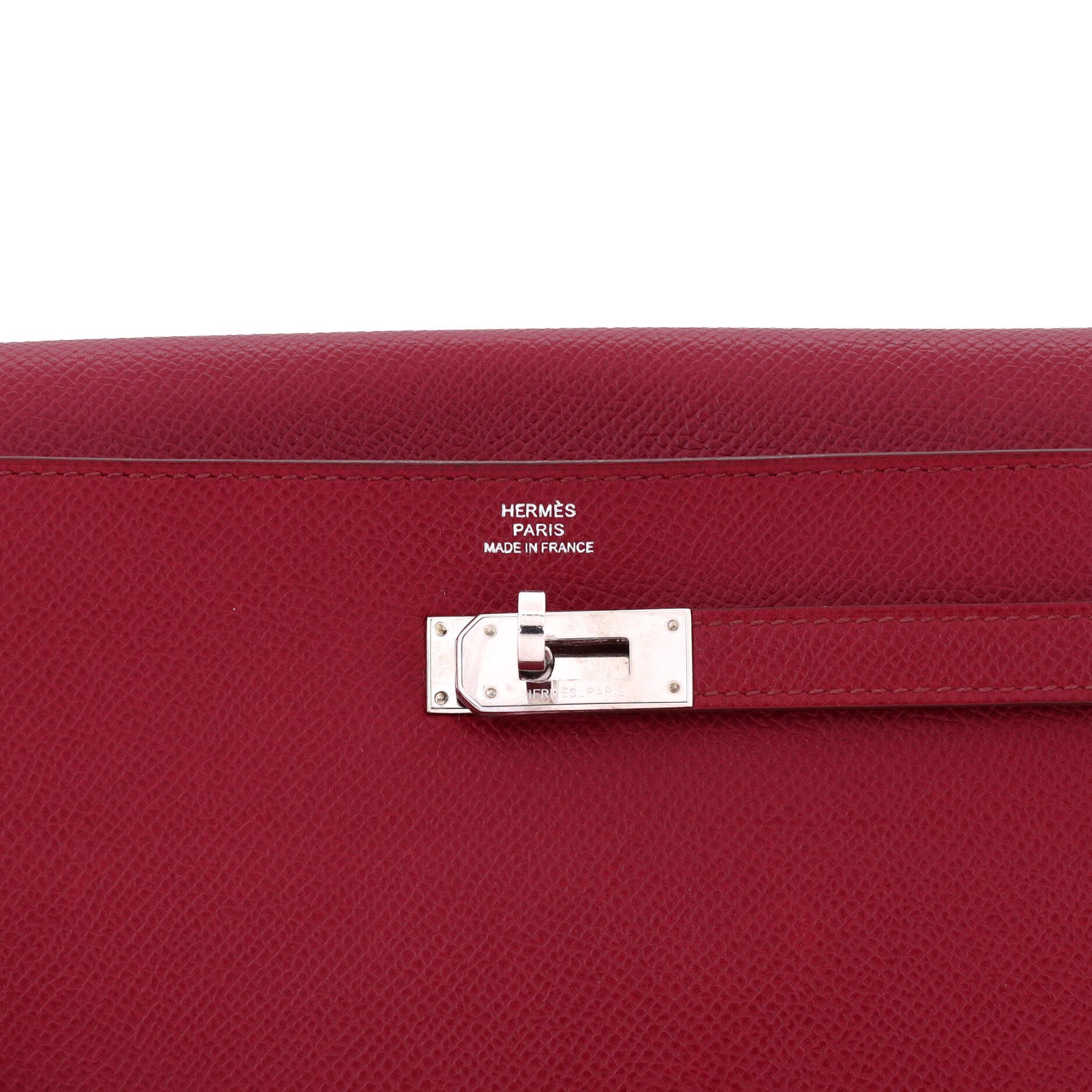 Pre-Owned Hermes Kelly Wallet Epsom Long, Alternate, color, Rubis