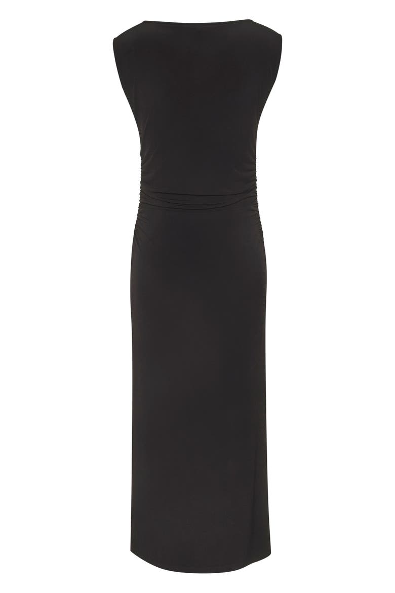 Boat Neck Fitted Maxi Dress, Alternate, color, Black