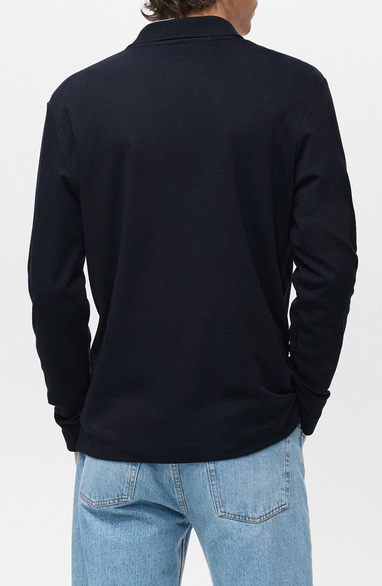 MANGO Regular Fit Polo Sweater, Alternate, color, Navy