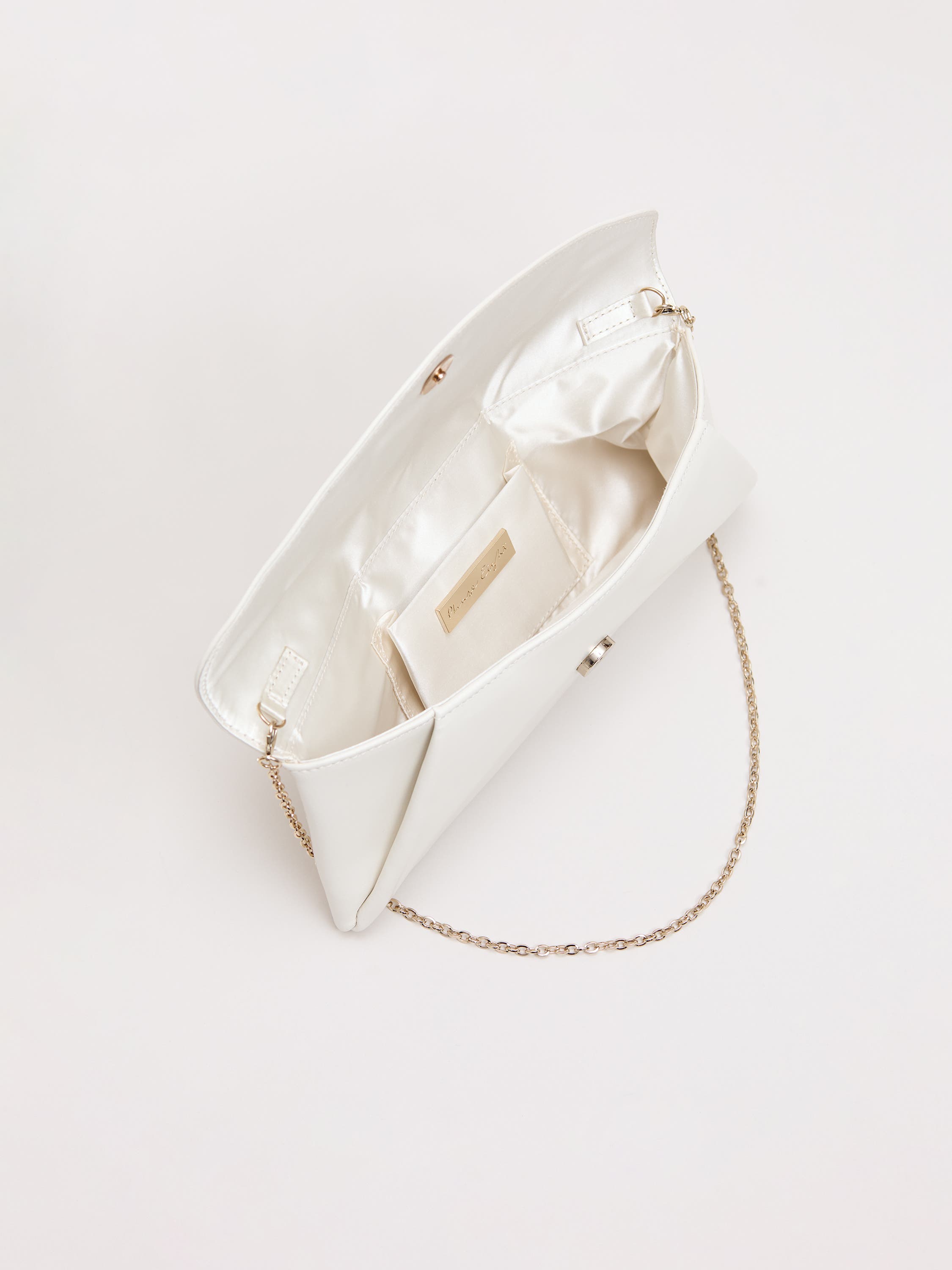 Phase Eight Leather Clutch Bag, Alternate, color, Cream