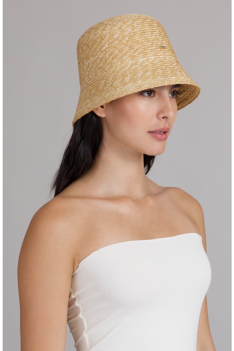 Anais Straw Bucket Hat, Alternate, color, NATURAL