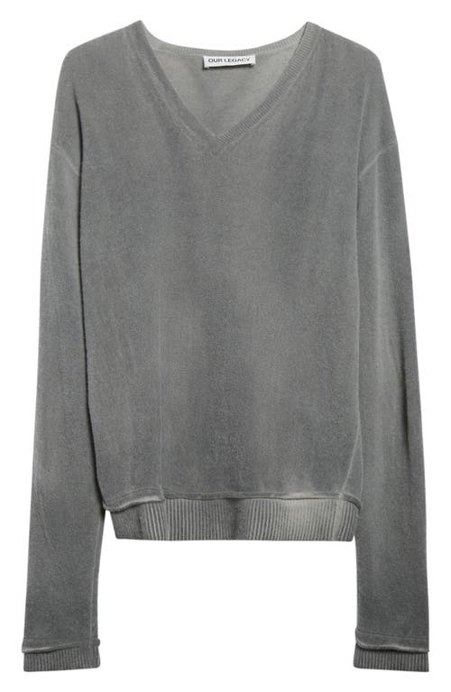 Our Legacy Parallel Merino Wool V-neck Sweater In Gray