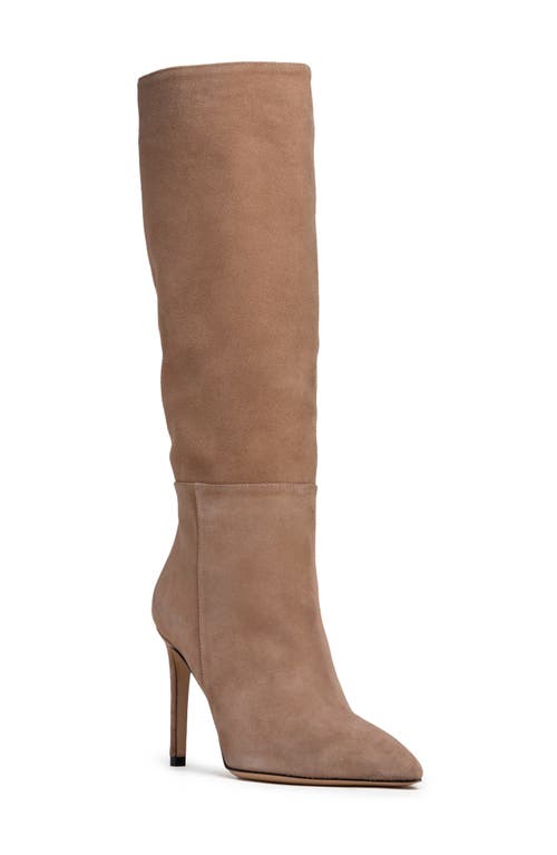 Beautiisoles Yara Pointed Toe Knee High Boot In Sand