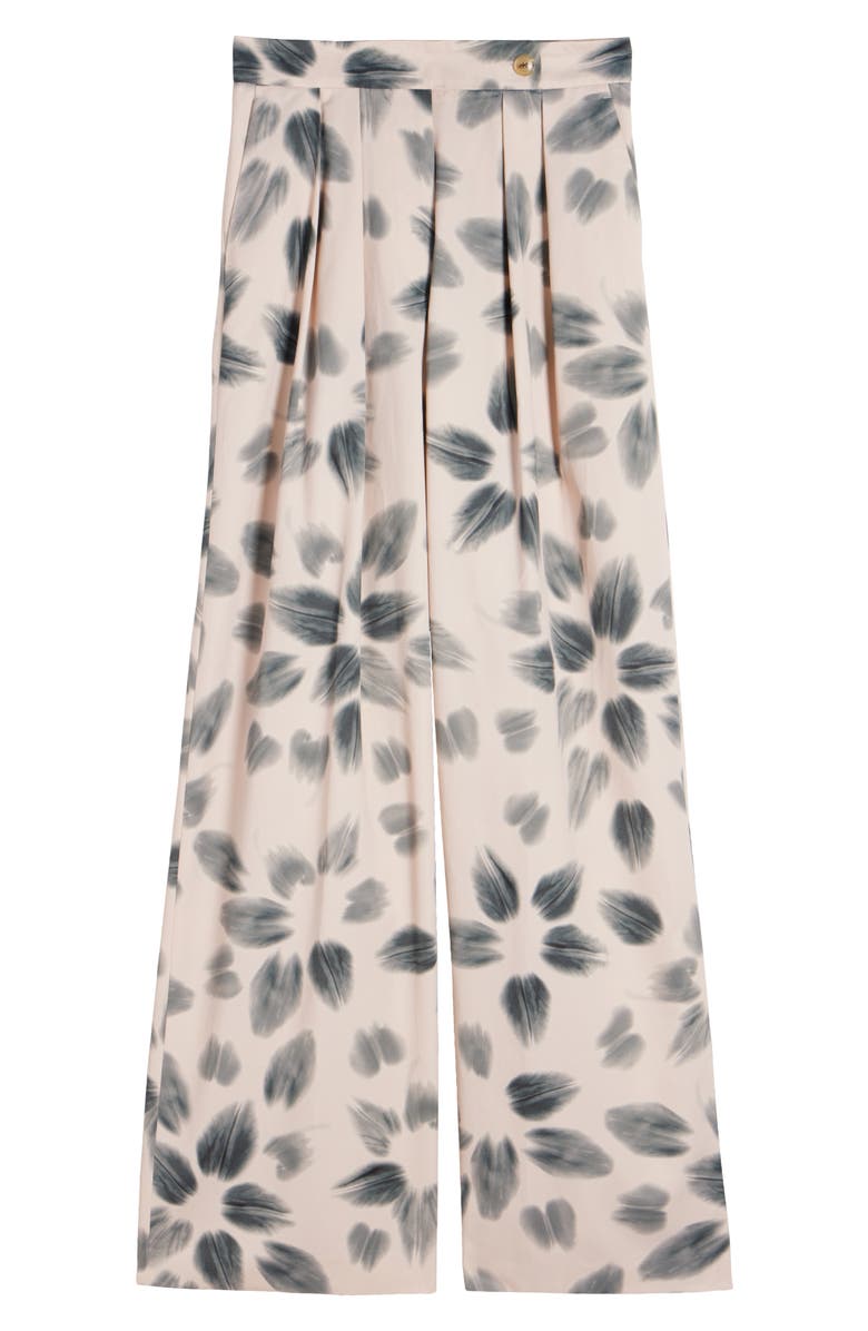 Dries Van Noten Pamplona Floral Pleated Wide Leg Pants, Alternate, color, Blush