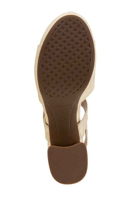 Shop Aerosoles Chamber Platform Sandal In Soft Gold Canvas