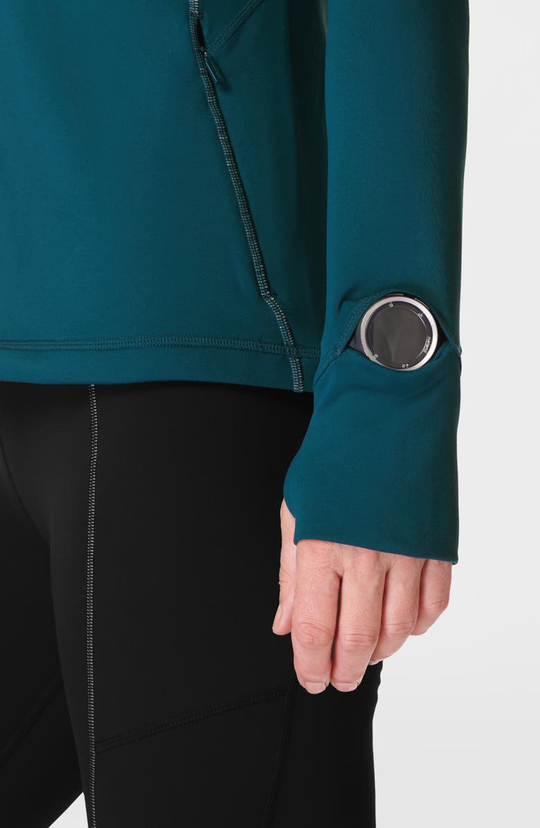 Sweaty Betty Therma Boost Running Half Zip Pullover, Alternate, color, Deep Green