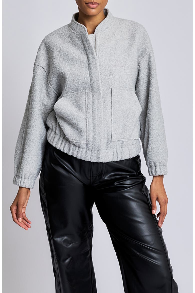 Robbie Boucle Zip Up Jacket, Main, color, DOVE GREY