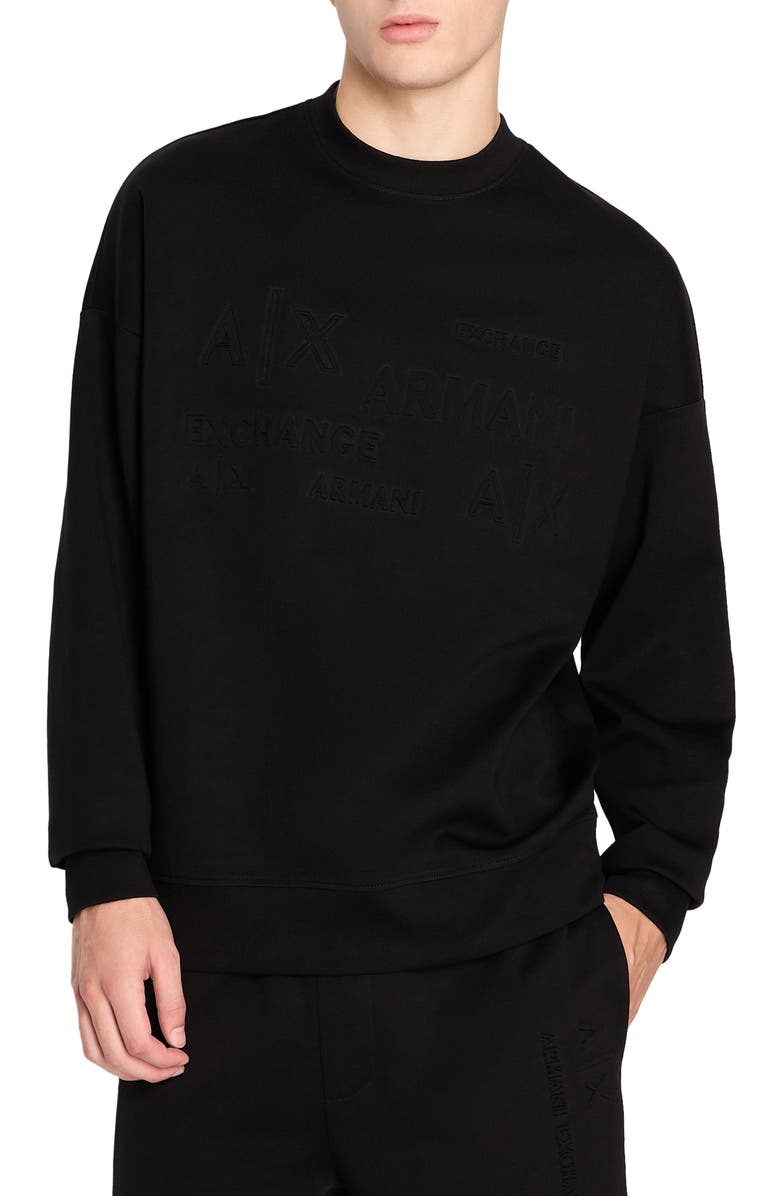 Armani Exchange Embossed Logo Interlock Sweatshirt, Main, color, 