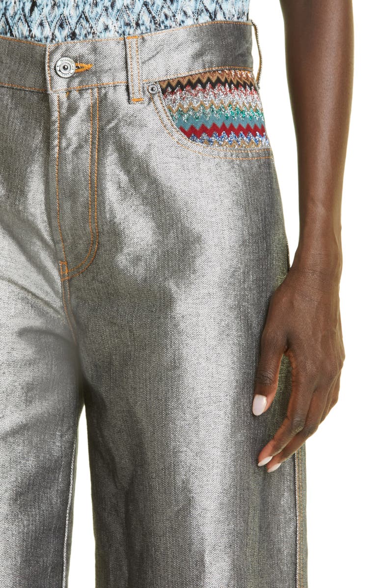 Missoni Wide Leg Metallic Denim Carpenter Pants, Alternate, color,