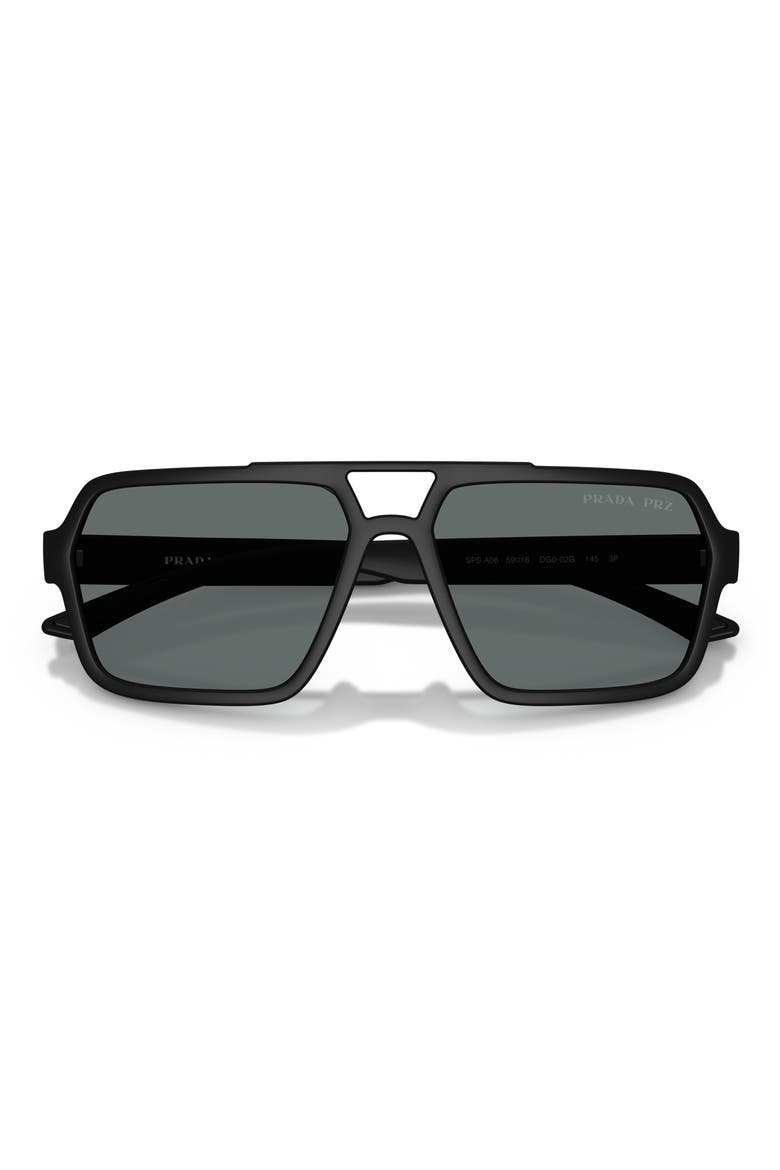 59mm Polarized Pilot Sunglasses, Alternate, color, BLACK / POLAR DARK GREY