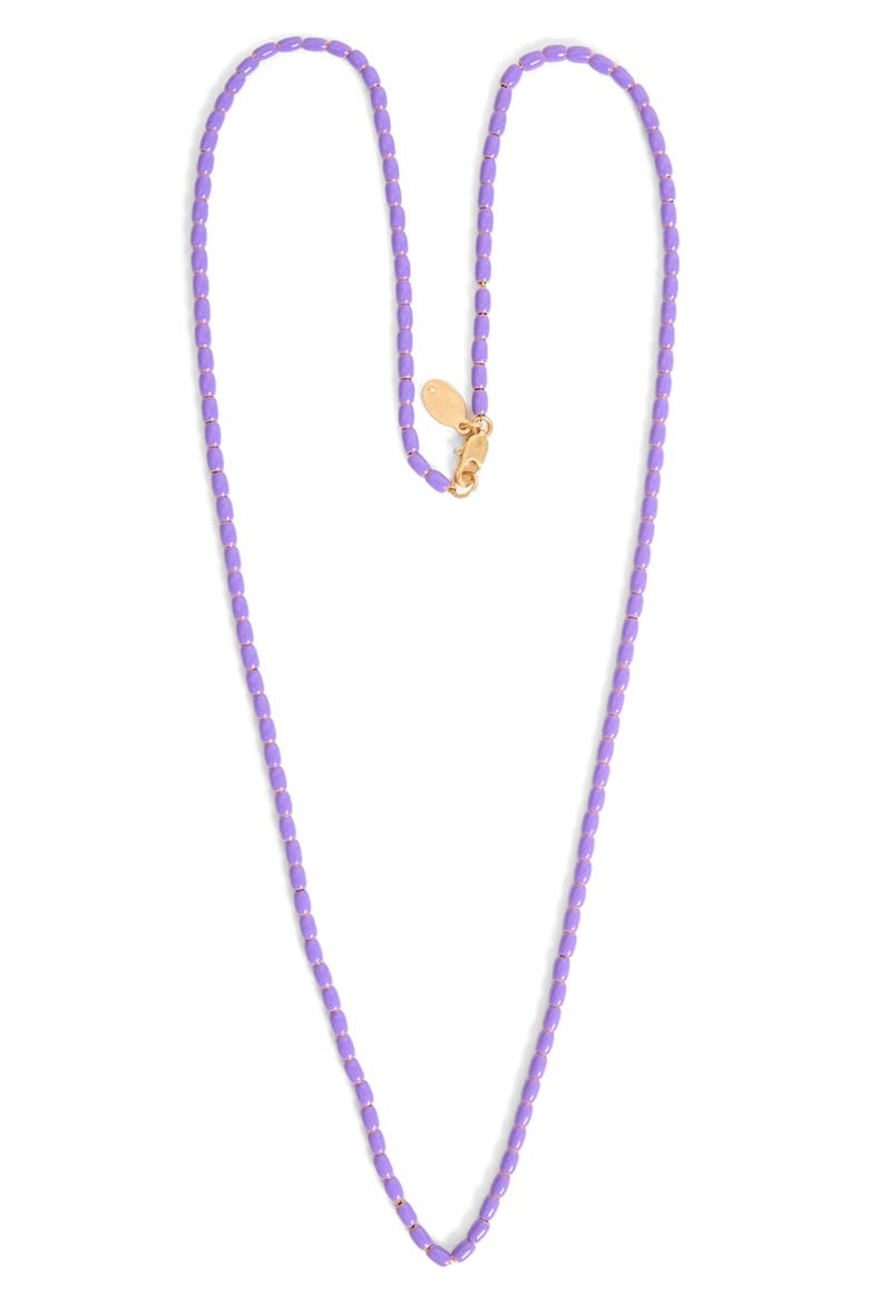 Enamel Barrel Chain Necklace, Alternate, color, JACARANDA