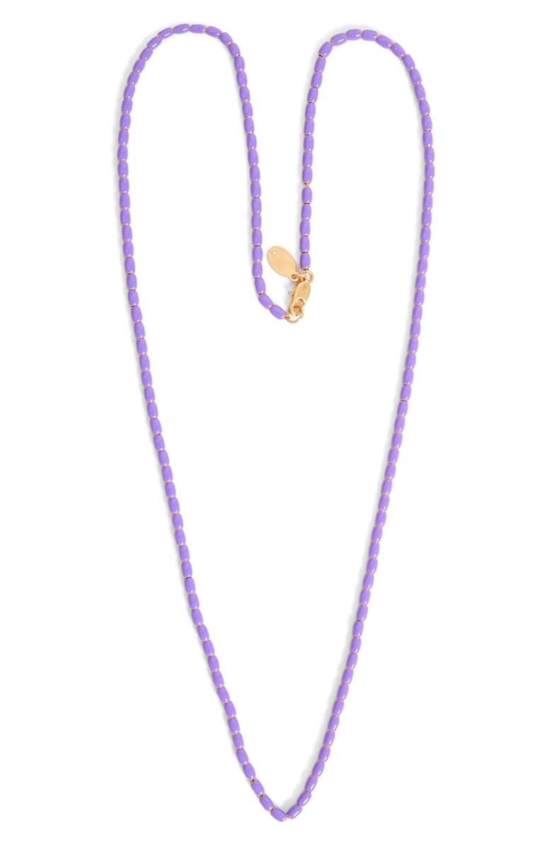 Clare V. Enamel Barrel Chain Necklace, Alternate, color, Jacaranda