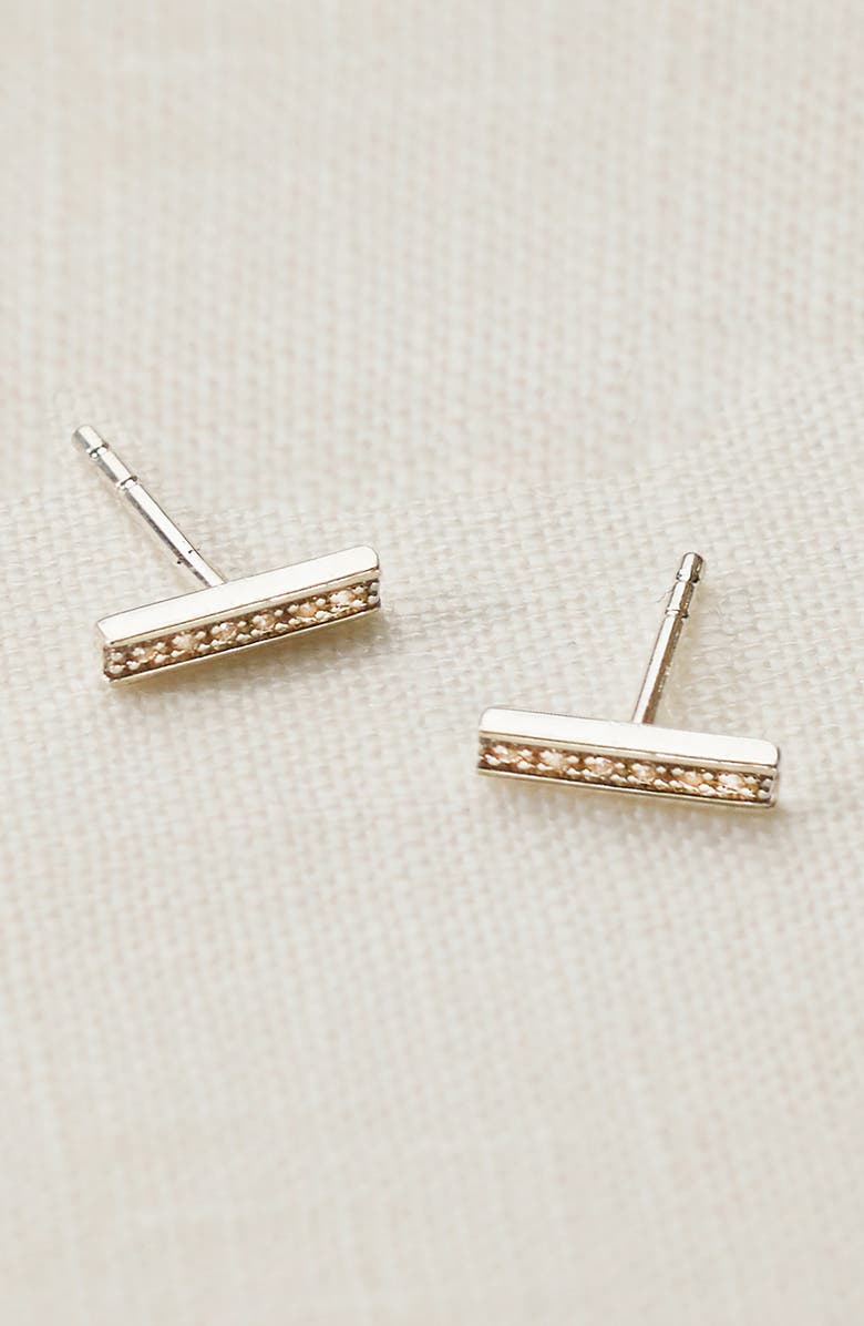 Monica Vinader Signature Skinny Diamond Bar Earrings, Alternate, color, Silver