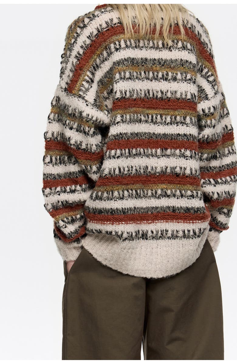 Bimba y Lola Oversize Multistripe Sweater, Alternate, color, Sand