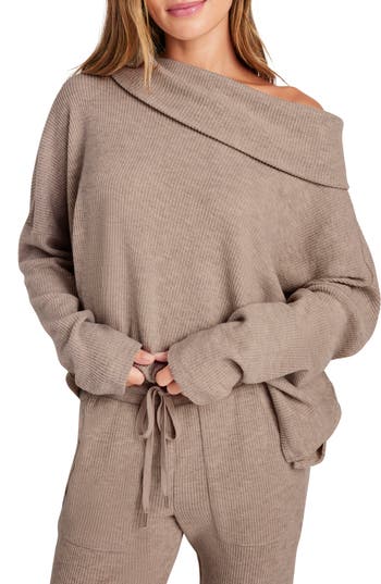 Splendid London One-shoulder Lounge Top In Tawny Heather